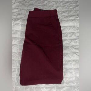Women burgundy columnist dress pants